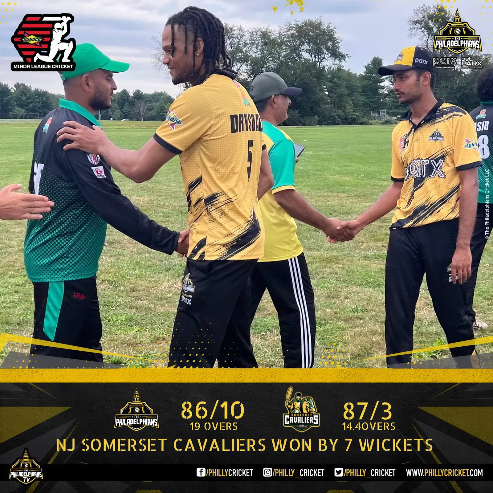 Philadelphia cricket team in custom match jerseys