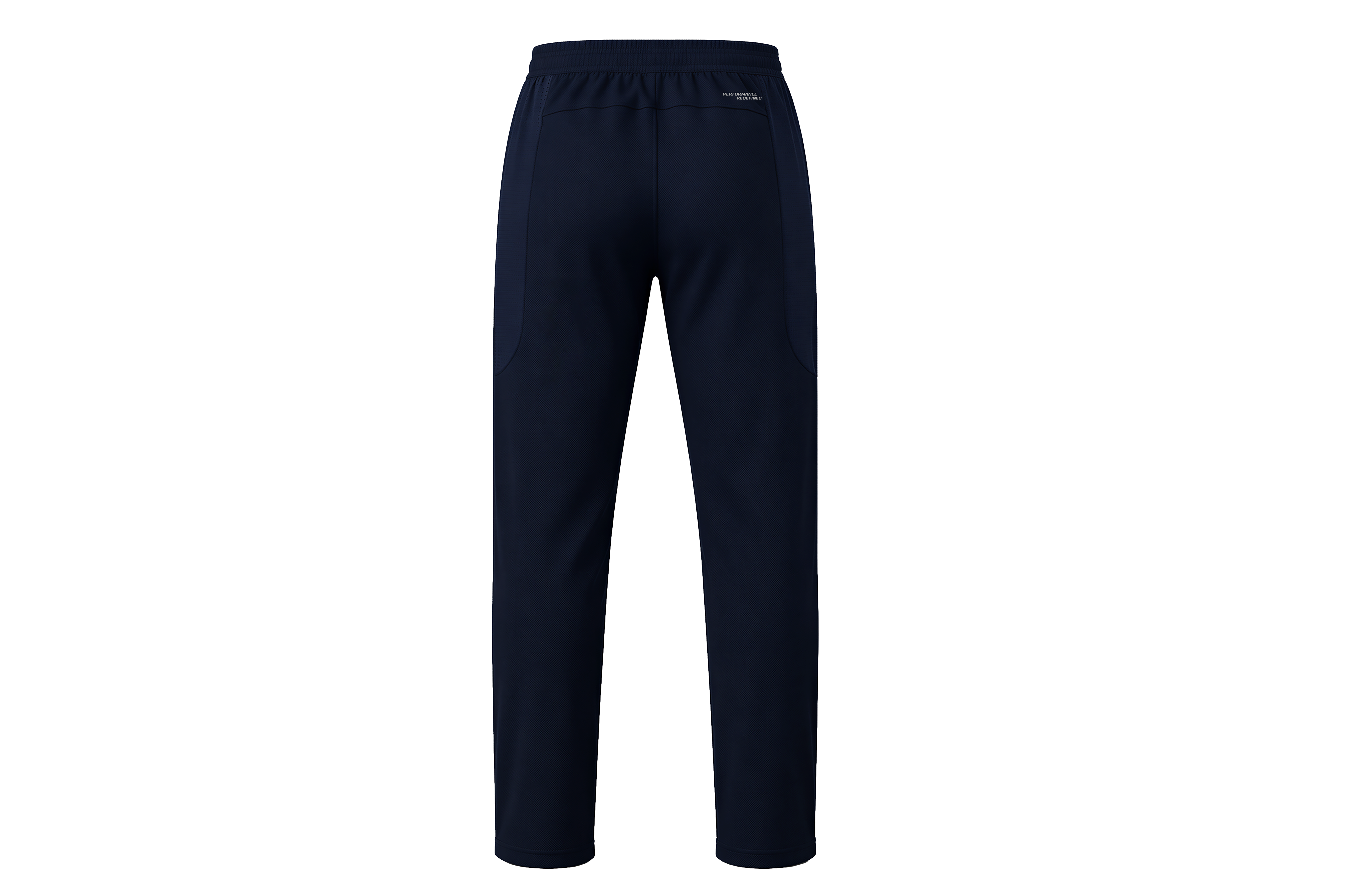 Navy mesh panel cricket trouser, back view