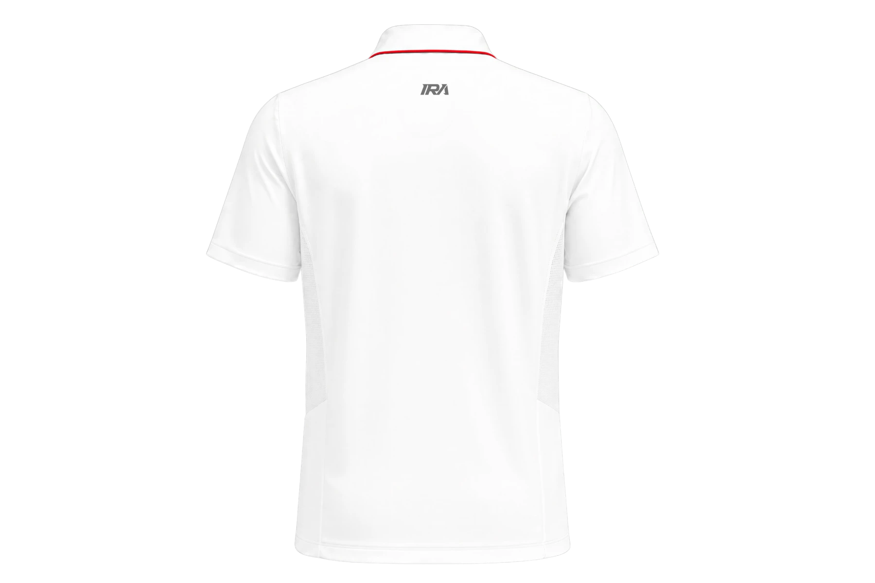 Classic piping white cricket polo, back view