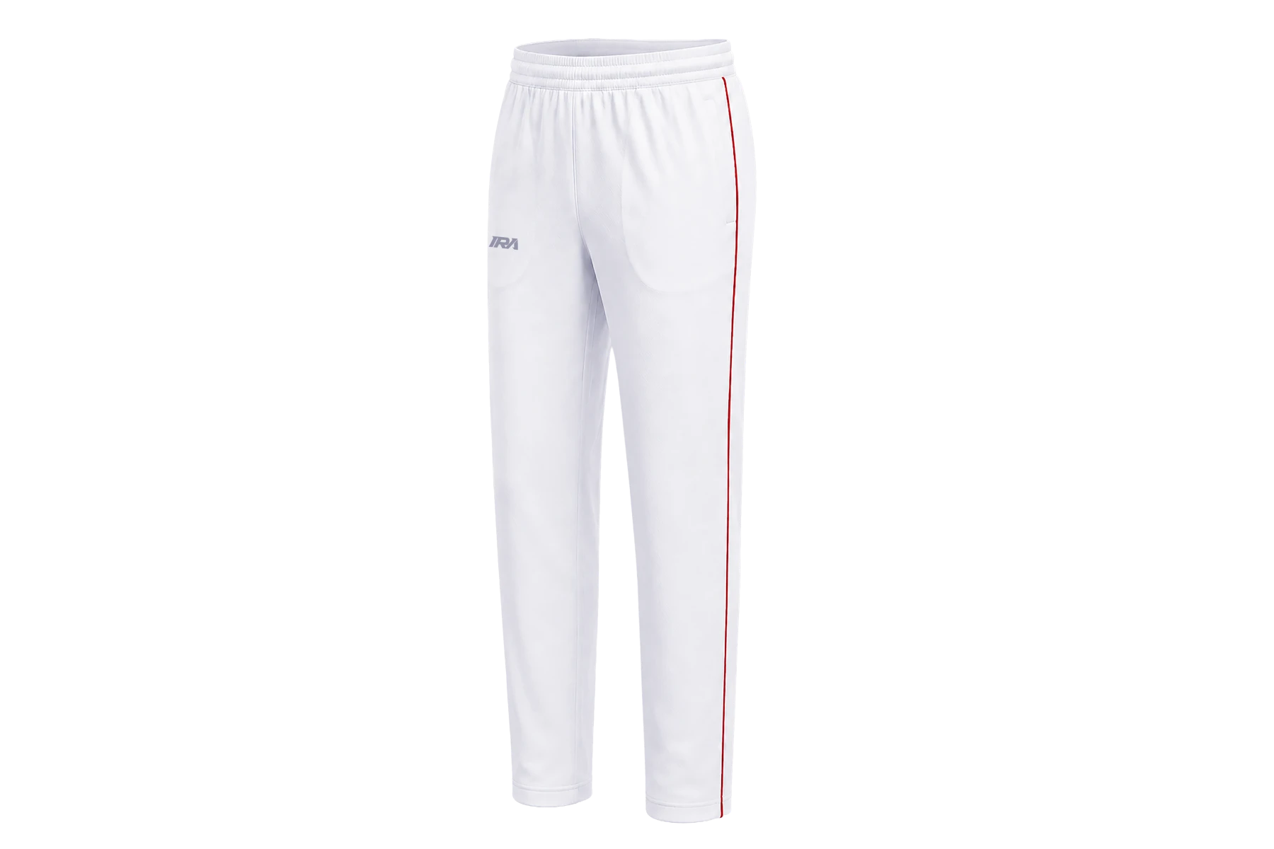 Piping white cricket trouser, front view